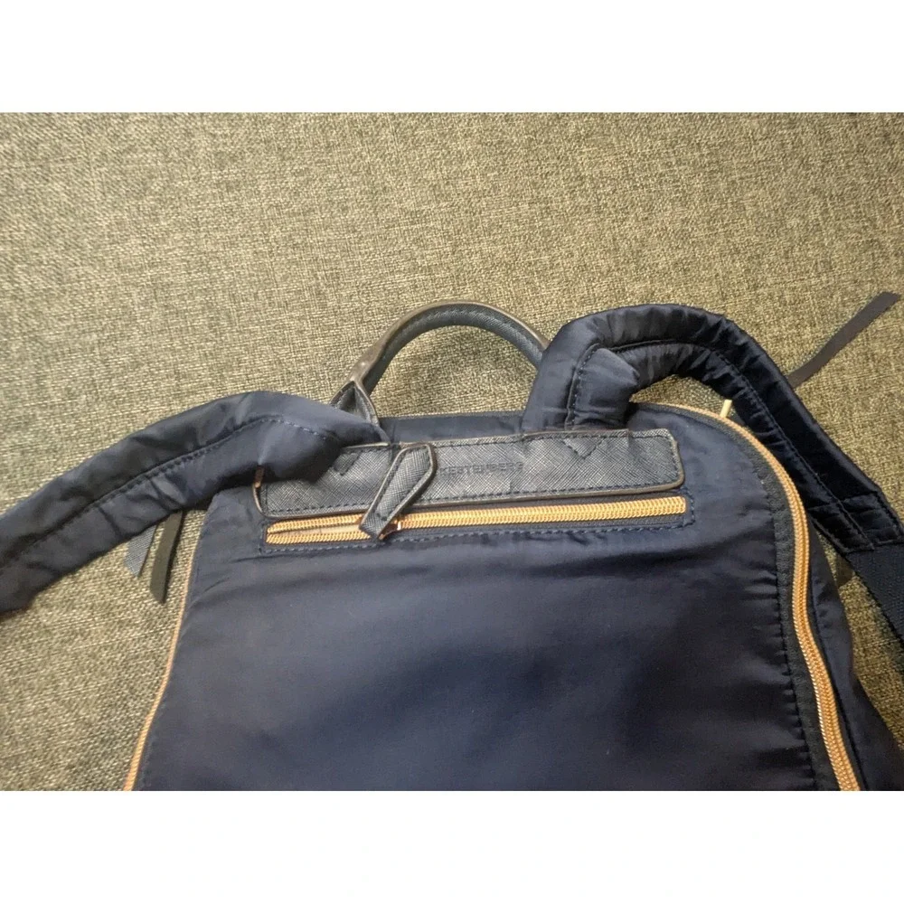 AIMEE KESTENBERG Rome Backpack School Book Bag Navy Blue Multi Pockets Medium